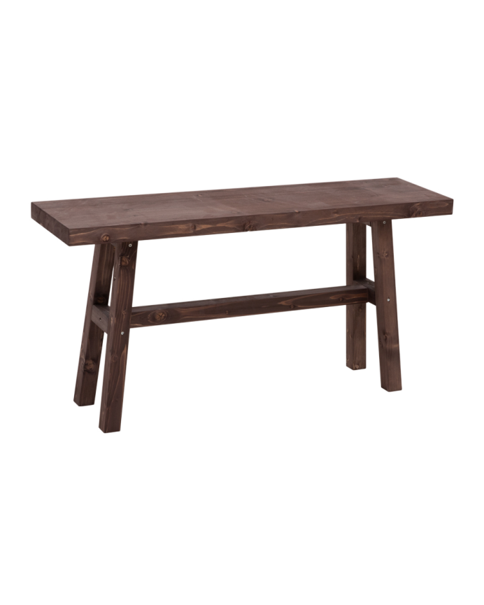 Deco wood Banqueta de madera maciza en tono nogal de 100x50cm