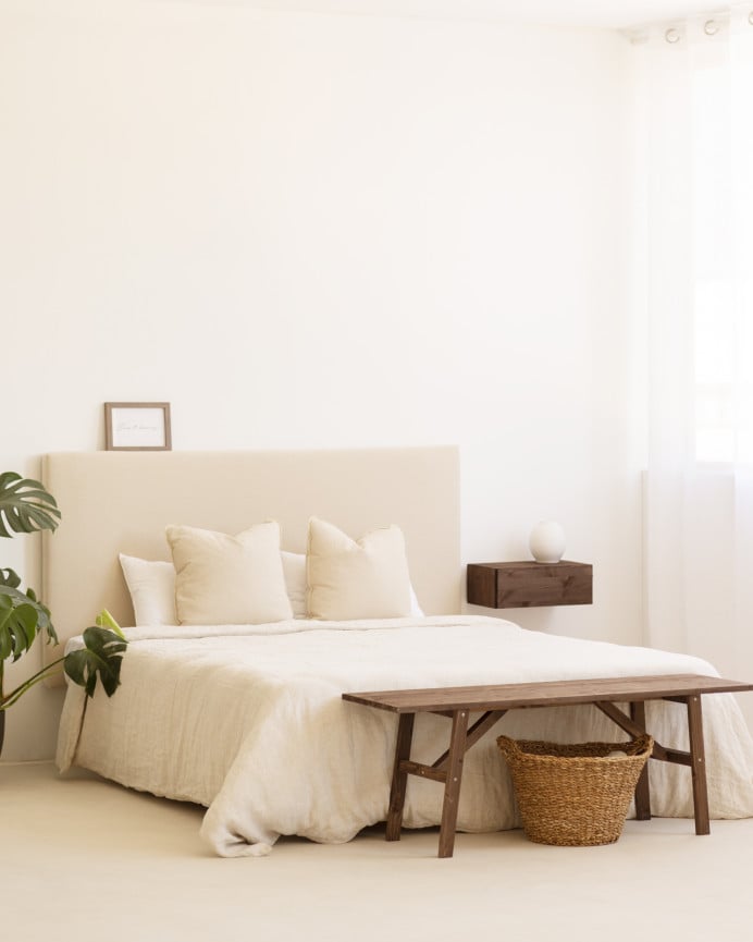 Deco Wood Banqueta De Madera Maciza En Tono Nogal De 120x45cm