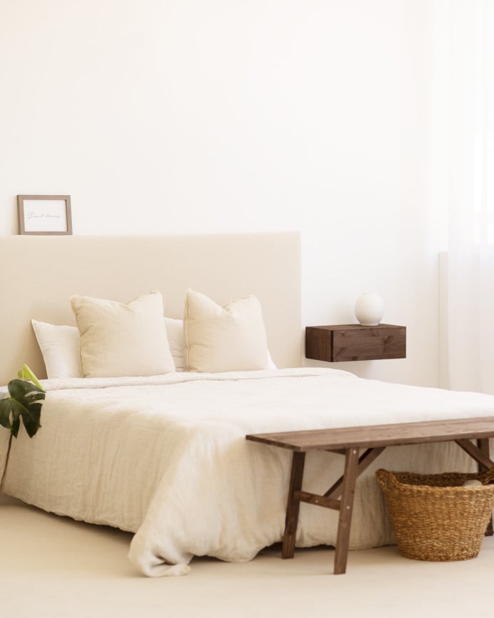 Deco Wood Banqueta De Madera Maciza En Tono Nogal De 120x45cm