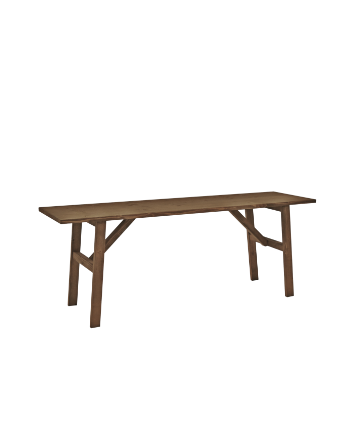 Deco wood Banqueta de madera maciza en tono nogal de 120x45cm