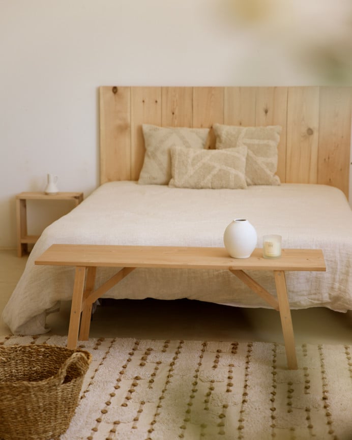 Deco Wood Banqueta De Madera Maciza En Tono Roble Medio De 120x45cm