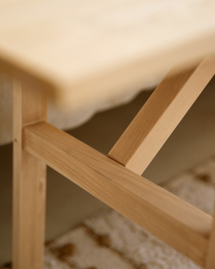 Deco Wood Banqueta De Madera Maciza En Tono Roble Medio De 120x45cm