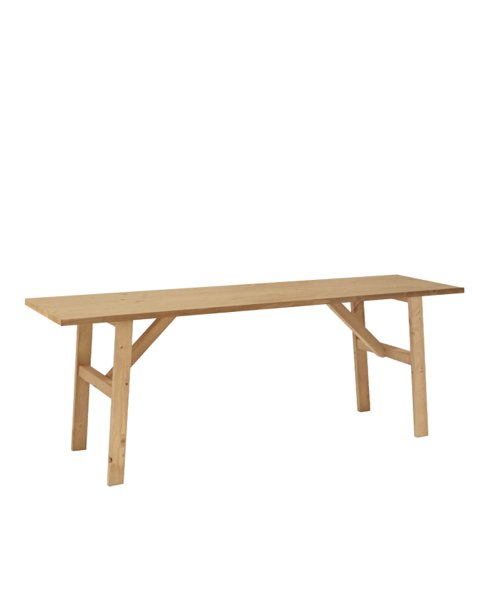 Deco wood Banqueta de madera maciza en tono roble medio de 120x45cm