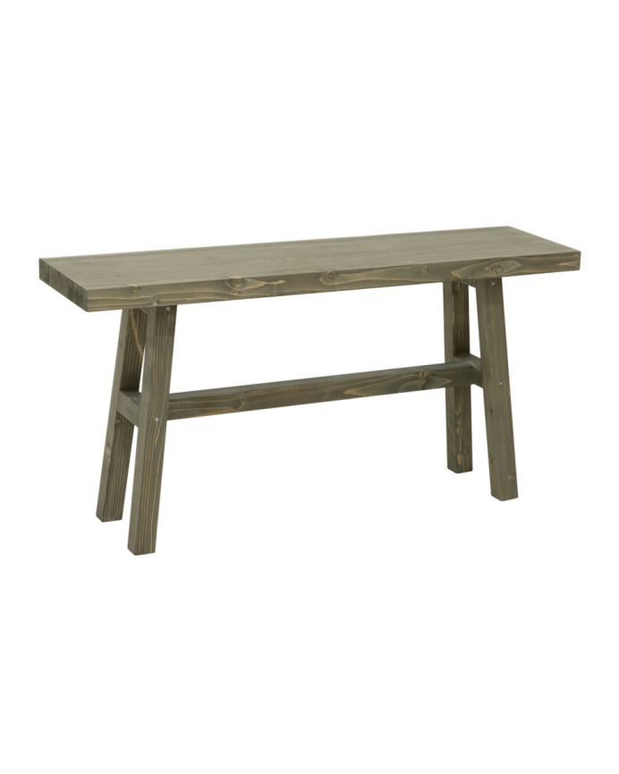 Deco wood Banqueta de madera maciza en tono verde de 100x50cm