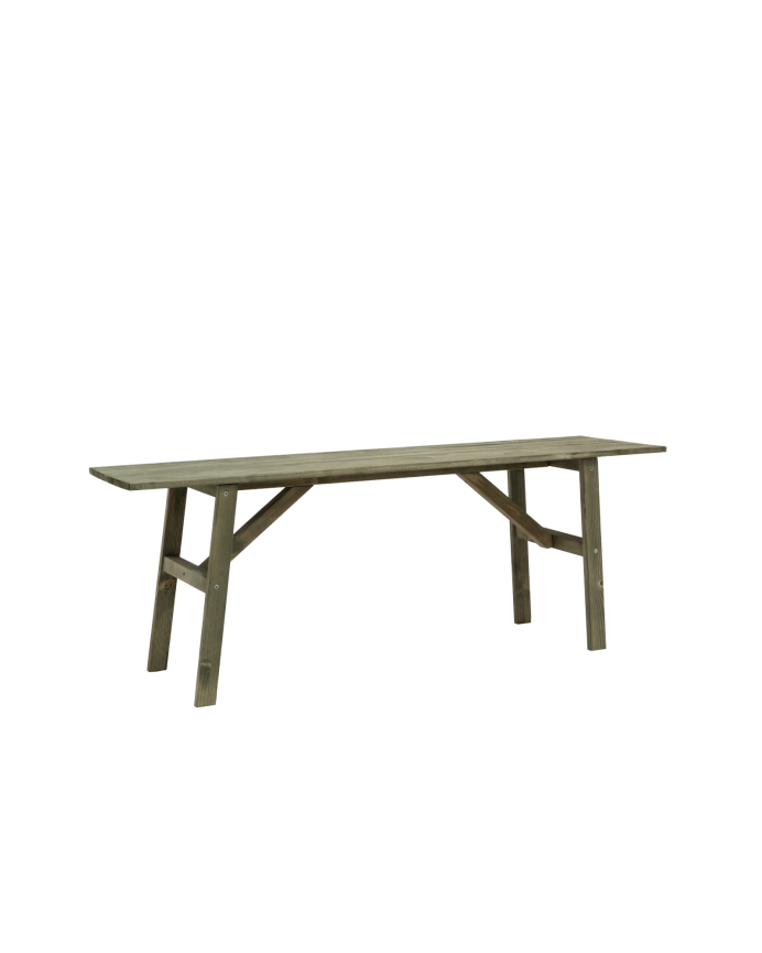 Deco wood Banqueta de madera maciza en tono verde de 120x45cm