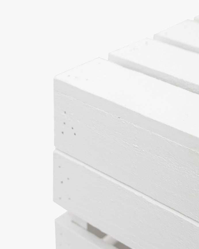 Deco Wood Baúl De Madera Maciza En Tono Blanco De 39x33x30 5cm