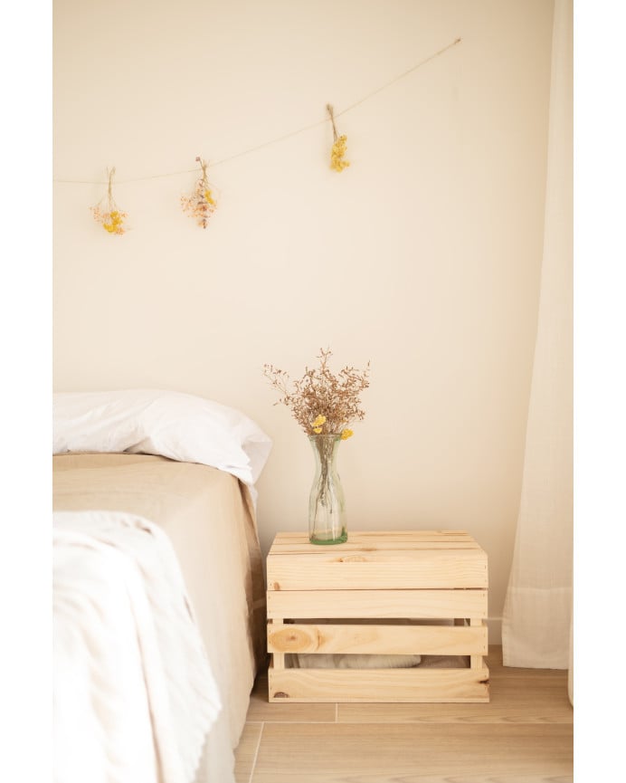 Deco Wood Baúl De Madera Maciza En Tono Natural De 39x33x30 5cm