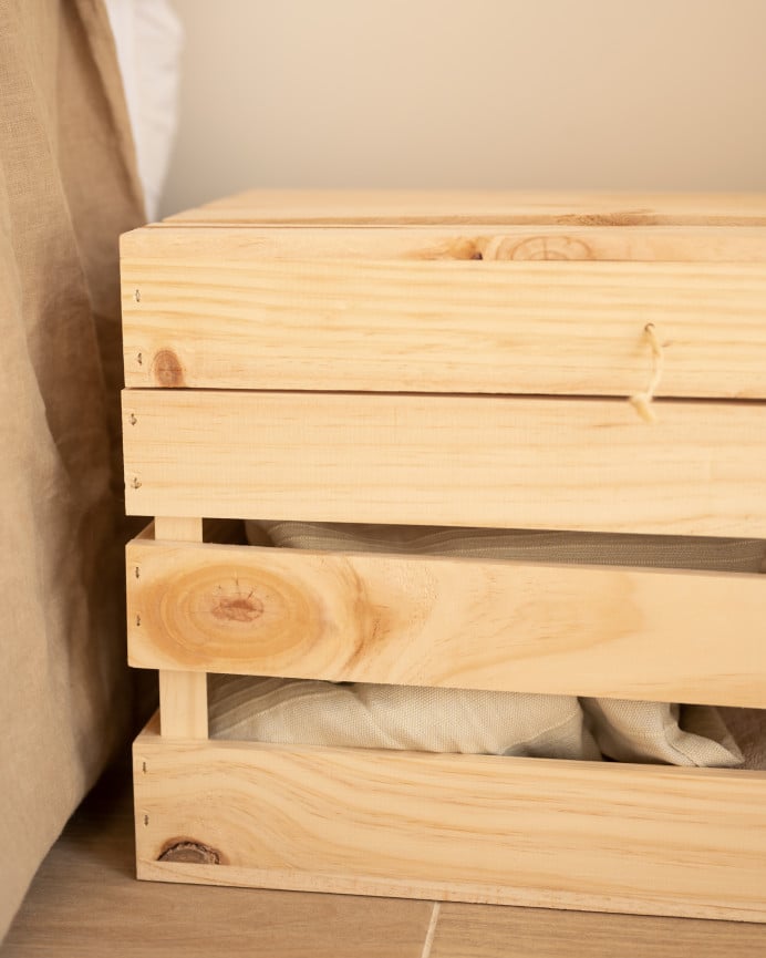 Deco Wood Baúl De Madera Maciza En Tono Natural De 39x33x30 5cm