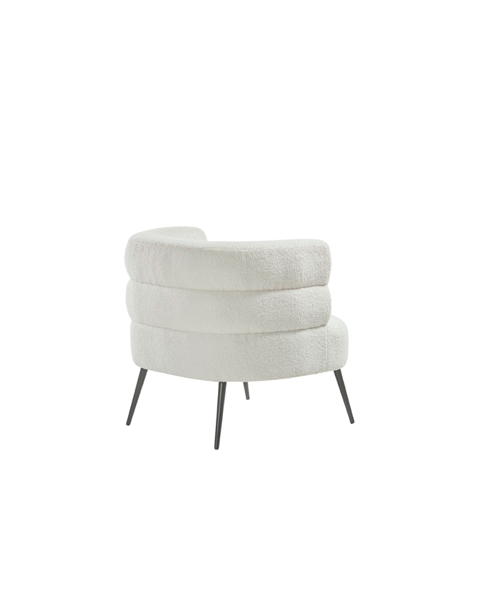 Deco Wood Butaca De Metal Con Asiento De Espuma Y Fibra En Color Blanco De 74x80cm