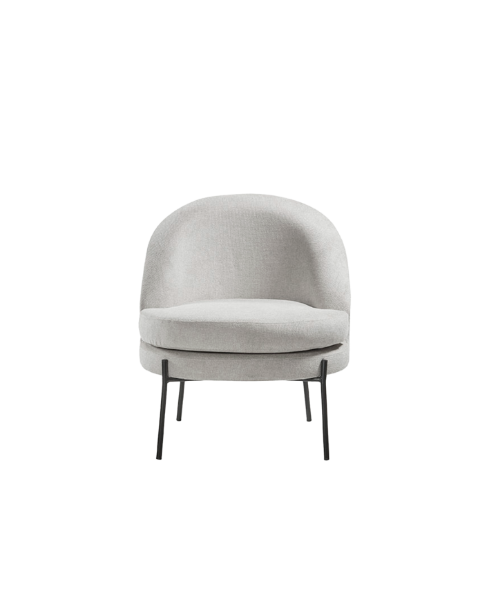 Deco Wood Butaca De Metal Con Asiento De Espuma Y Fibra En Color Gris De 78x71cm