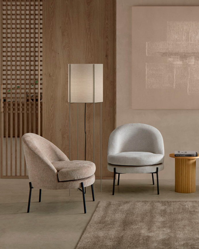 Deco Wood Butaca De Metal Con Asiento De Espuma Y Fibra En Color Gris De 78x71cm