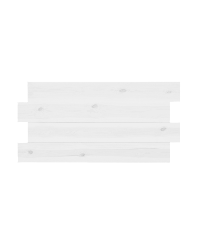 Deco Wood Cabecero De Madera Maciza Asimétrico En Tono Blanco De 80x60cm