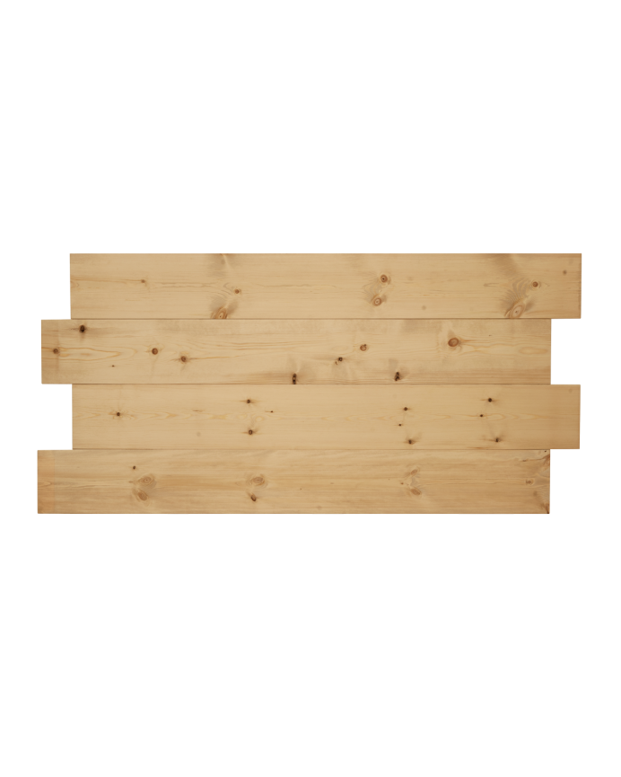 Deco wood Cabecero de madera maciza asimétrico en tono roble medio de 80x60cm