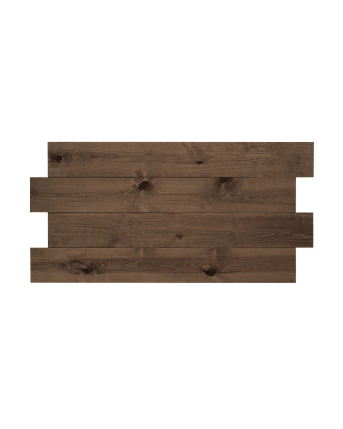 Deco wood Cabecero de madera maciza asimétrico tono nogal 80x60cm