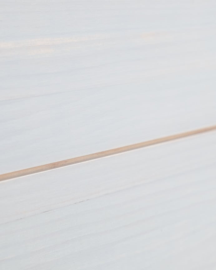 Deco Wood Cabecero De Madera Maciza Color Azul Decapado De 90x80cm