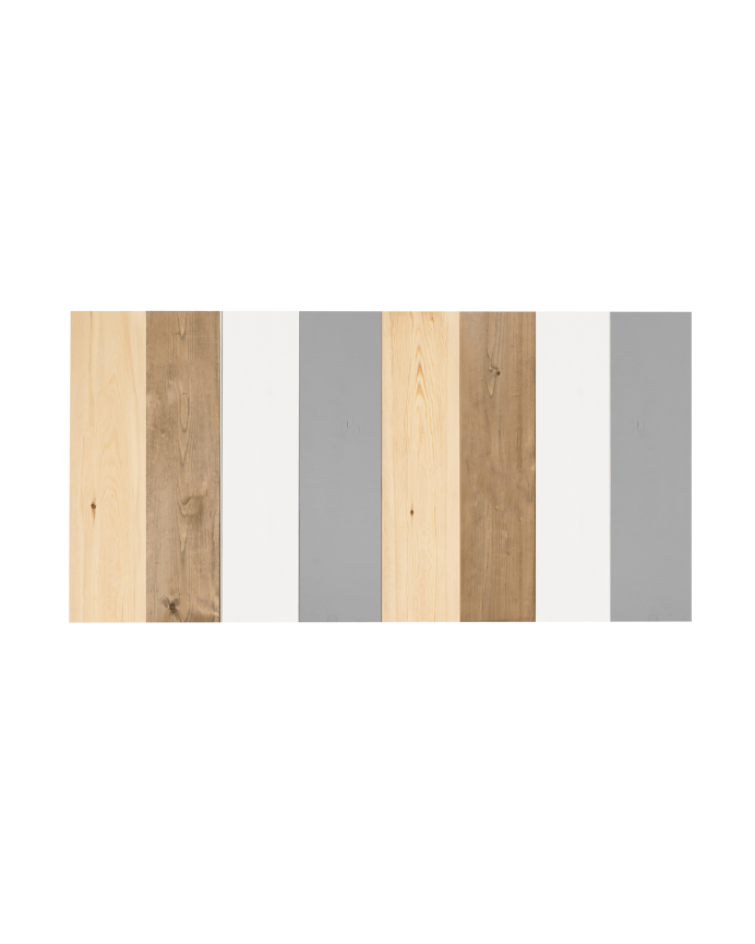 Deco Wood Cabecero De Madera Maciza Combinado Combinado Gris De 80x60cm