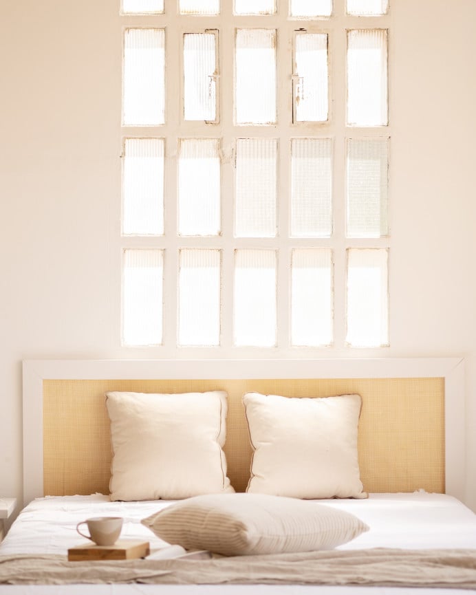 Deco Wood Cabecero De Madera Maciza En Tono Blanco De 100x60cm