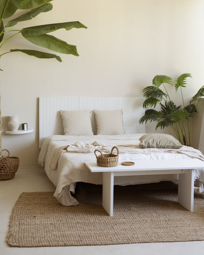 Deco Wood Cabecero De Madera Maciza En Tono Blanco De 80cm