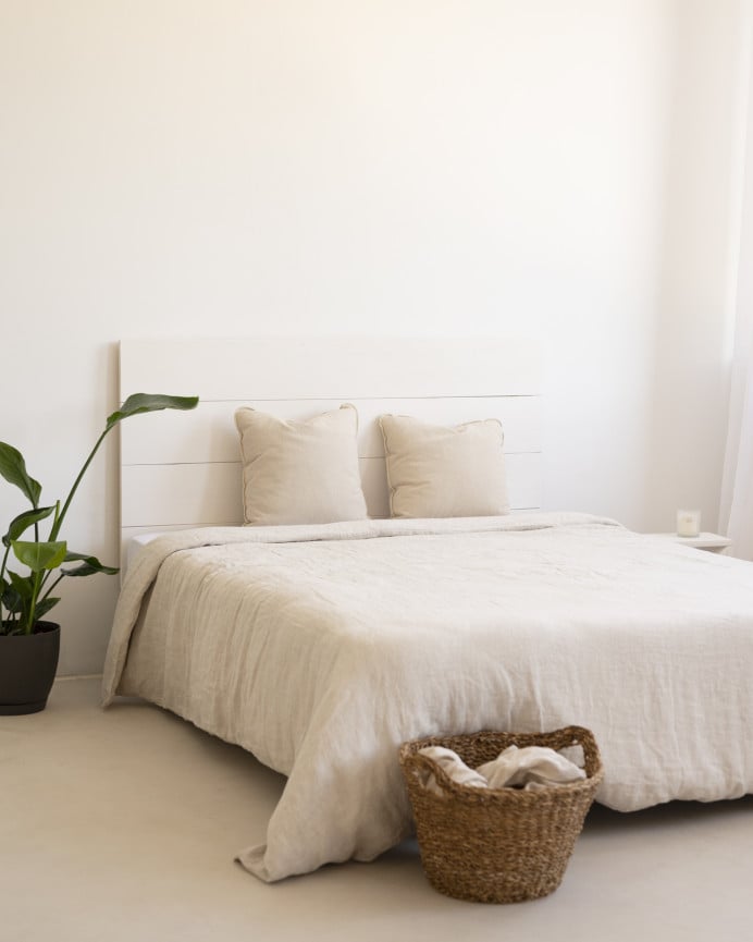 Deco Wood Cabecero De Madera Maciza En Tono Blanco De 80x60cm