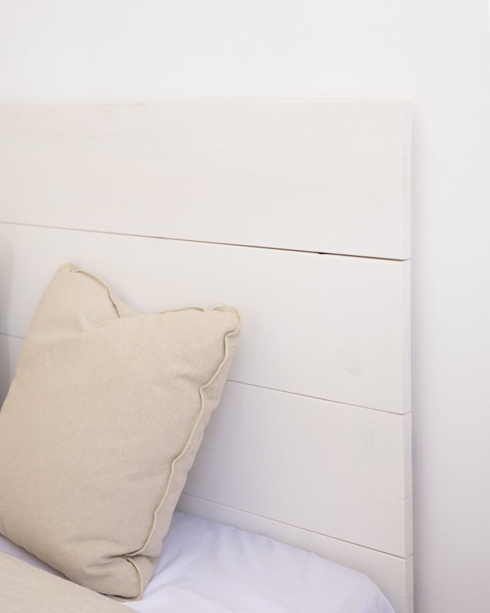 Deco Wood Cabecero De Madera Maciza En Tono Blanco De 80x60cm