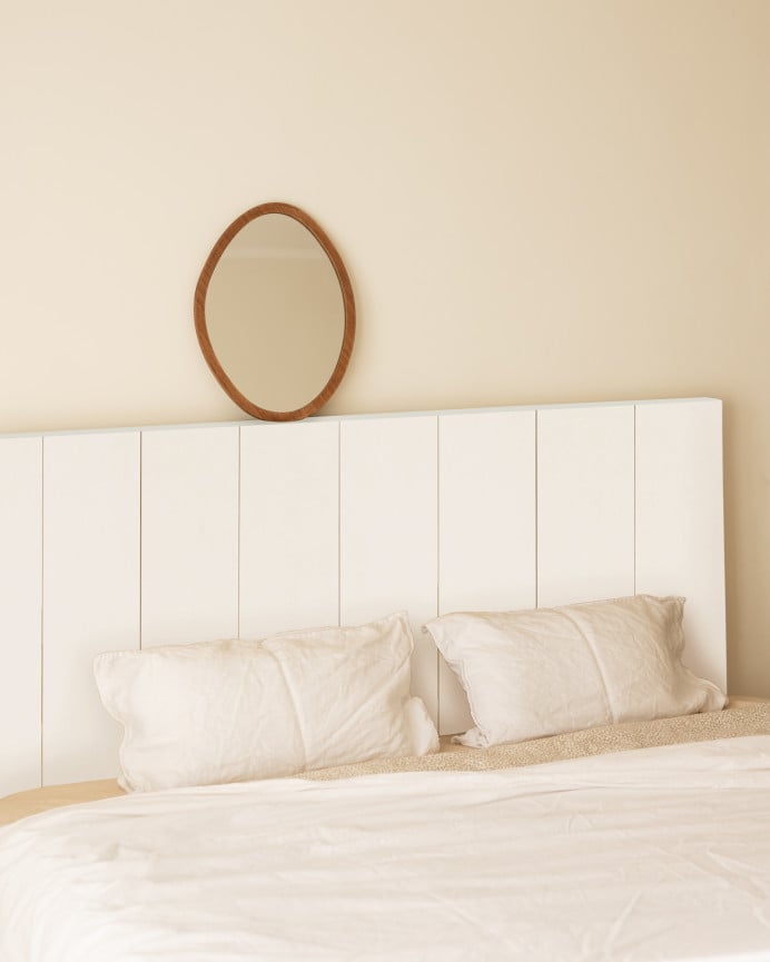 Deco Wood Cabecero De Madera Maciza En Tono Blanco De 80x60cm