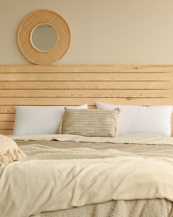 Deco Wood Cabecero De Madera Maciza En Tono Natural De 100x60cm