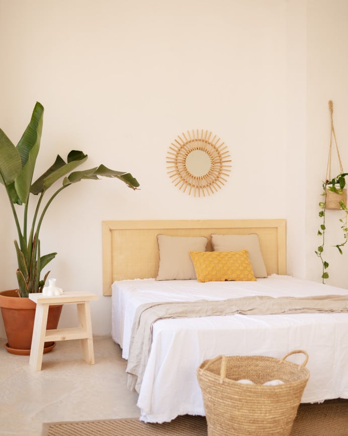 Deco Wood Cabecero De Madera Maciza En Tono Natural De 100x60cm