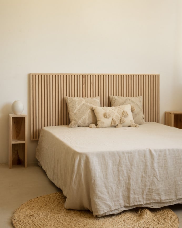Deco Wood Cabecero De Madera Maciza En Tono Natural De 160cm