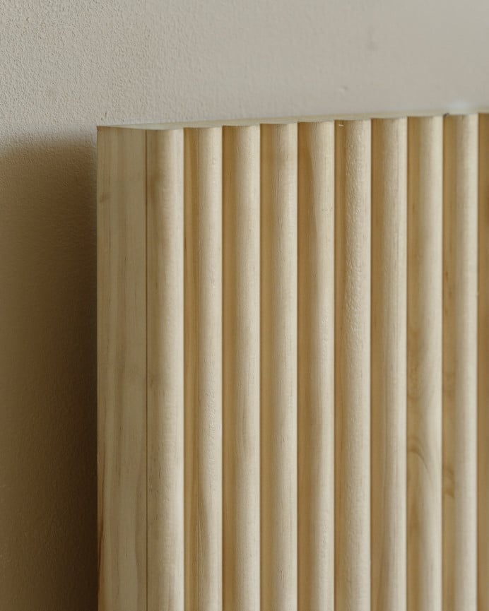 Deco Wood Cabecero De Madera Maciza En Tono Natural De 80cm