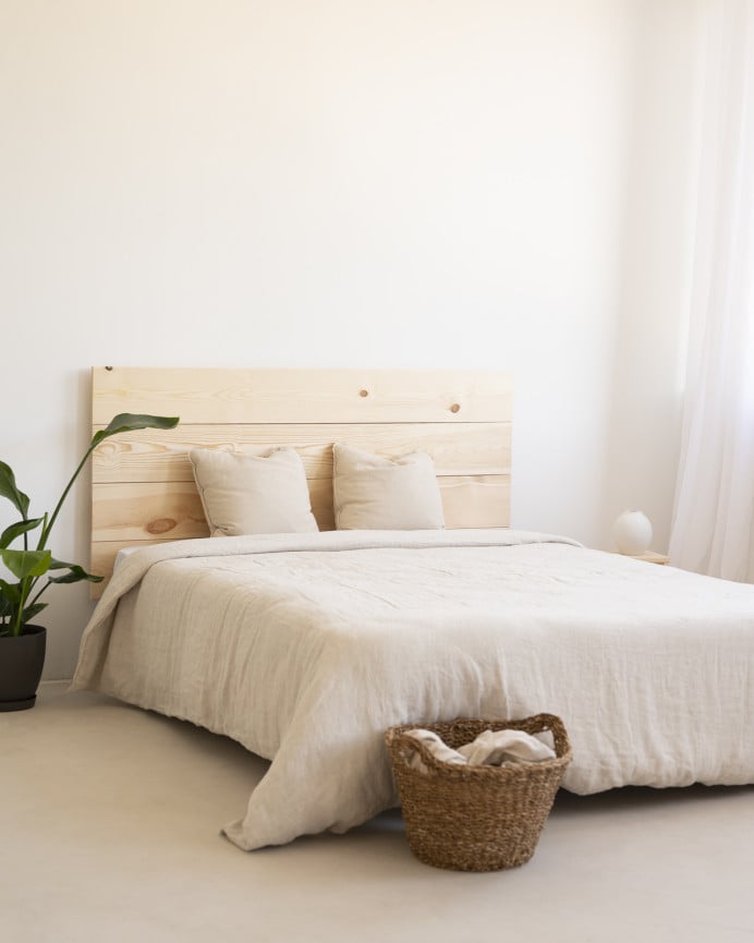 Deco Wood Cabecero De Madera Maciza En Tono Natural De 80x60cm