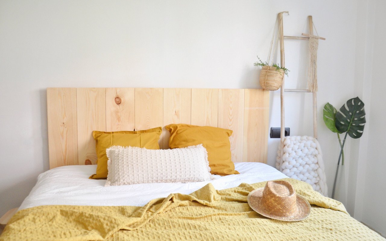 Deco Wood Cabecero De Madera Maciza En Tono Natural De 80x60cm