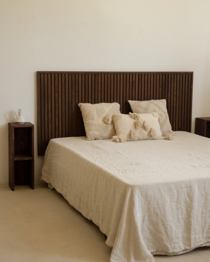 Deco Wood Cabecero De Madera Maciza En Tono Nogal De 160cm