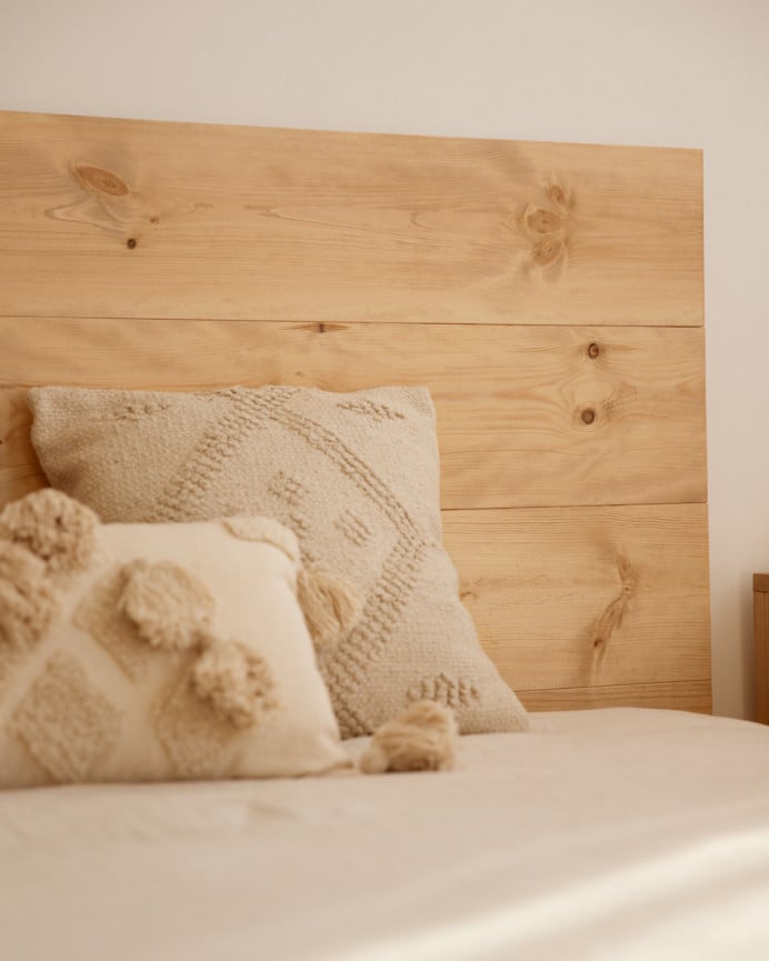 Deco Wood Cabecero De Madera Maciza En Tono Roble Medio De 80x60cm