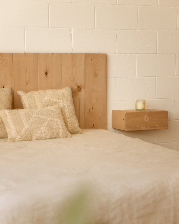 Deco Wood Cabecero De Madera Maciza En Tono Roble Medio De 80x60cm