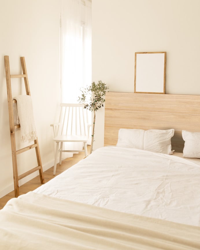 Deco Wood Cabecero De Madera Maciza En Tono Roble Medio De 90x80cm