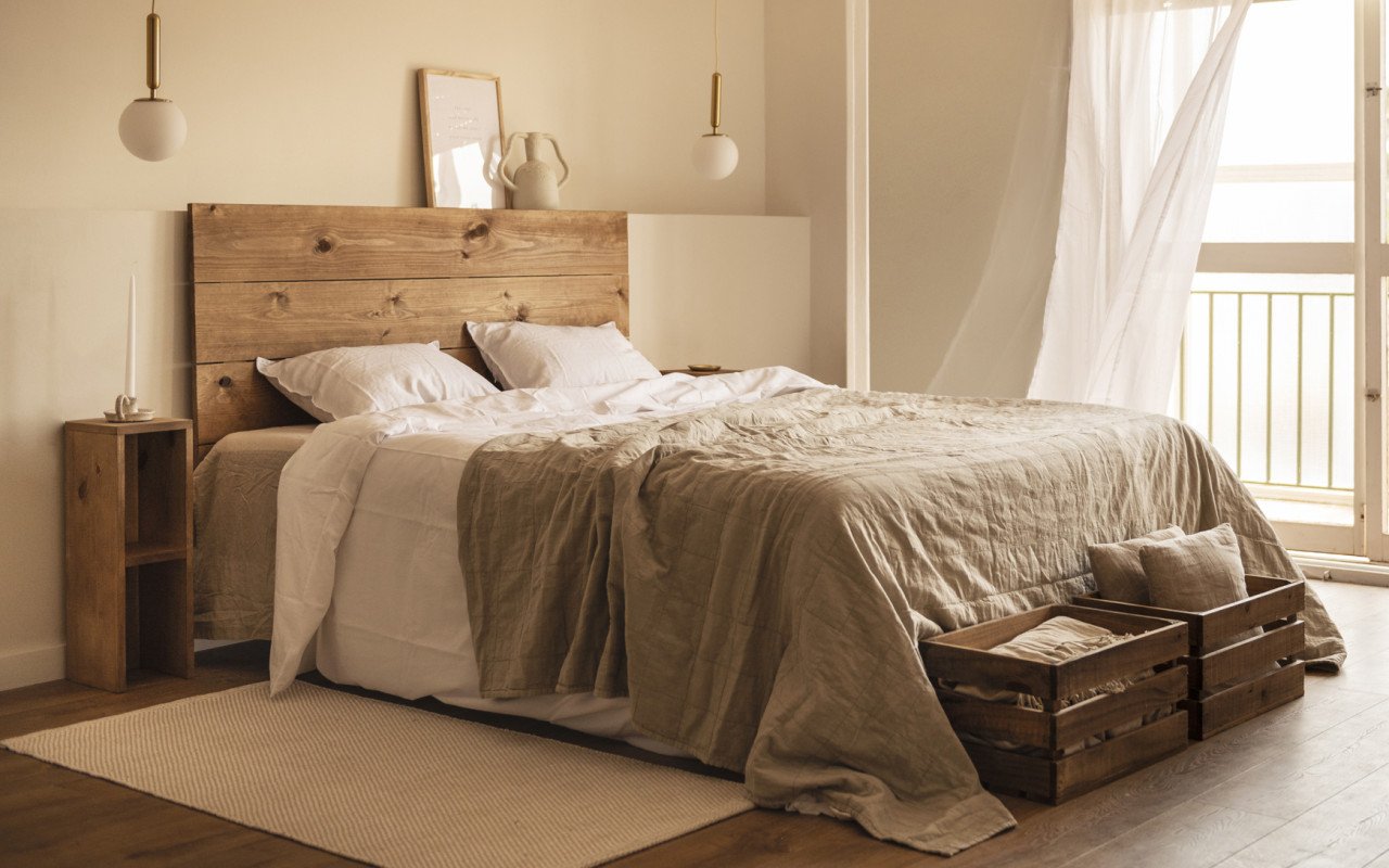 Deco Wood Cabecero De Madera Maciza En Tono Roble Oscuro De 80x60cm