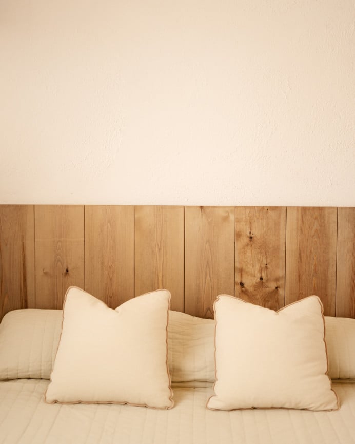 Deco Wood Cabecero De Madera Maciza En Tono Roble Oscuro De 80x60cm