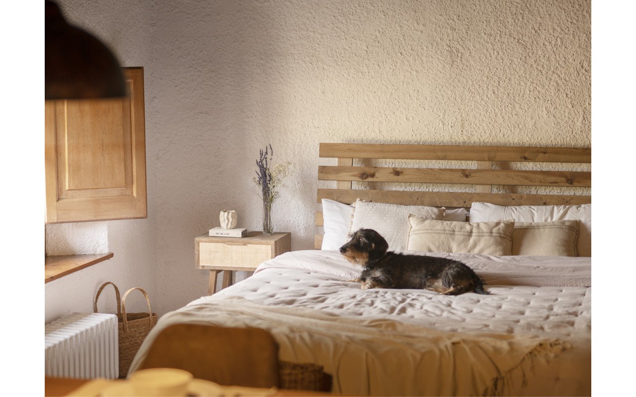 Deco Wood Cabecero De Madera Maciza En Tono Roble Oscuro De 100x73cm