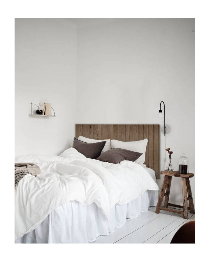 Deco Wood Cabecero De Madera Maciza En Tono Roble Oscuro De 100x60cm