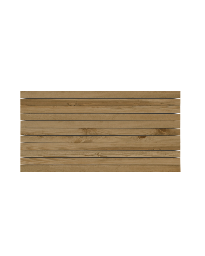 Deco wood Cabecero de madera maciza en tono roble oscuro de 100x60cm