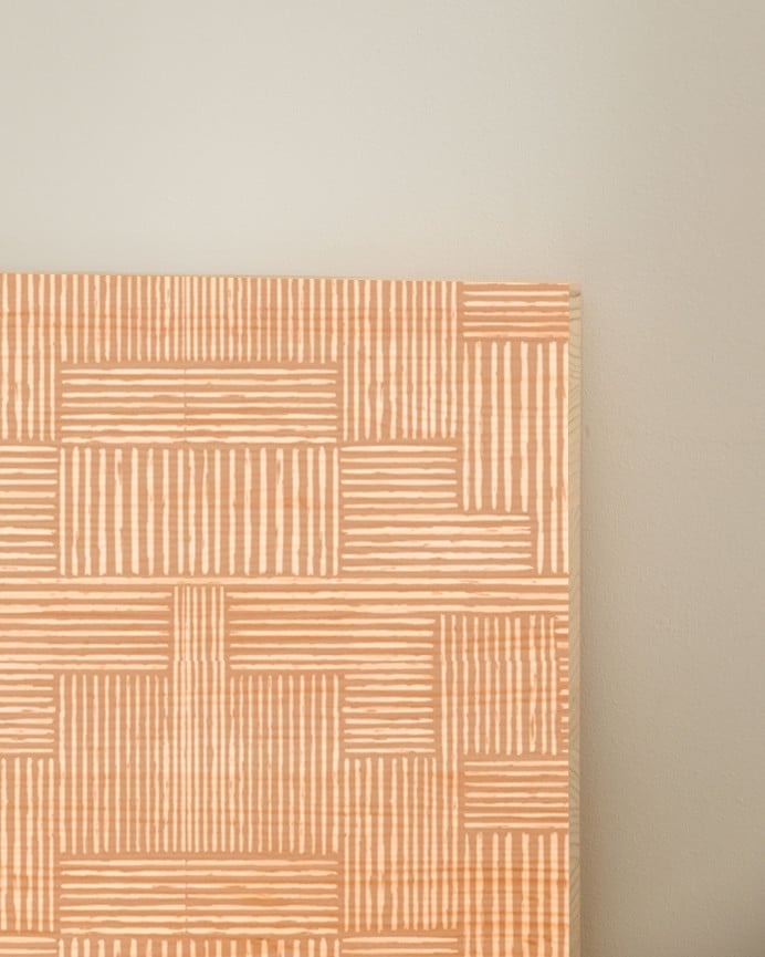 Deco Wood Cabecero De Madera Maciza Estampado De 90x80cm