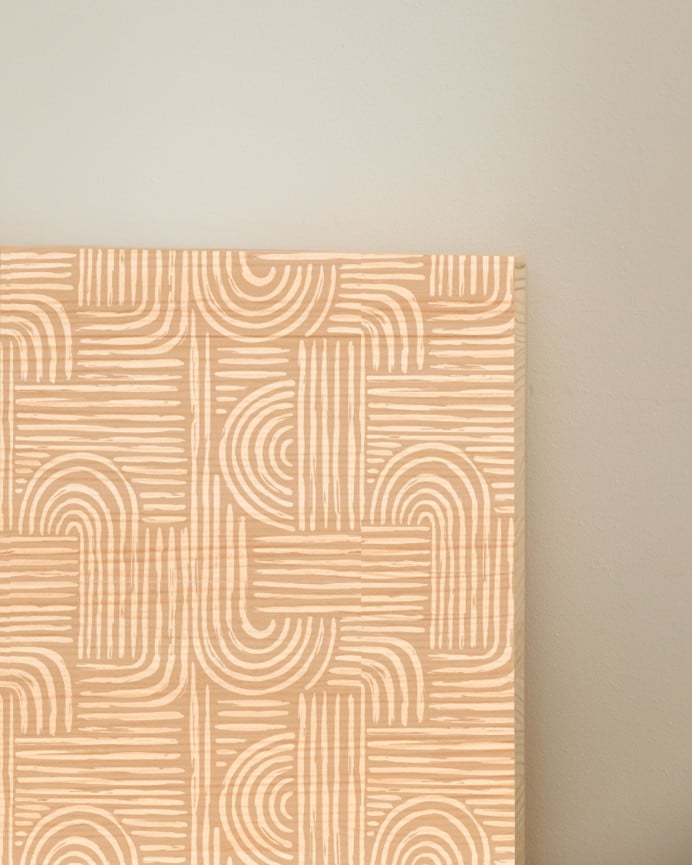 Deco Wood Cabecero De Madera Maciza Estampado De 90x80cm