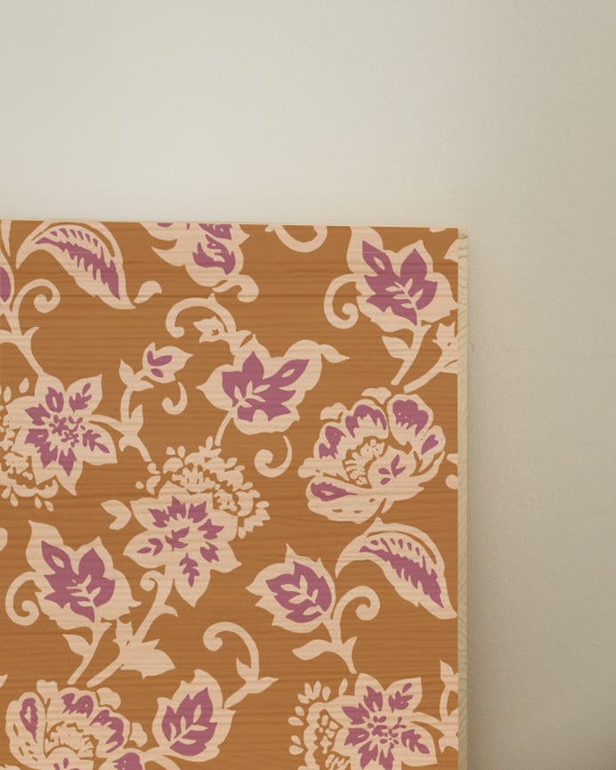 Deco Wood Cabecero De Madera Maciza Estampado De 90x80cm