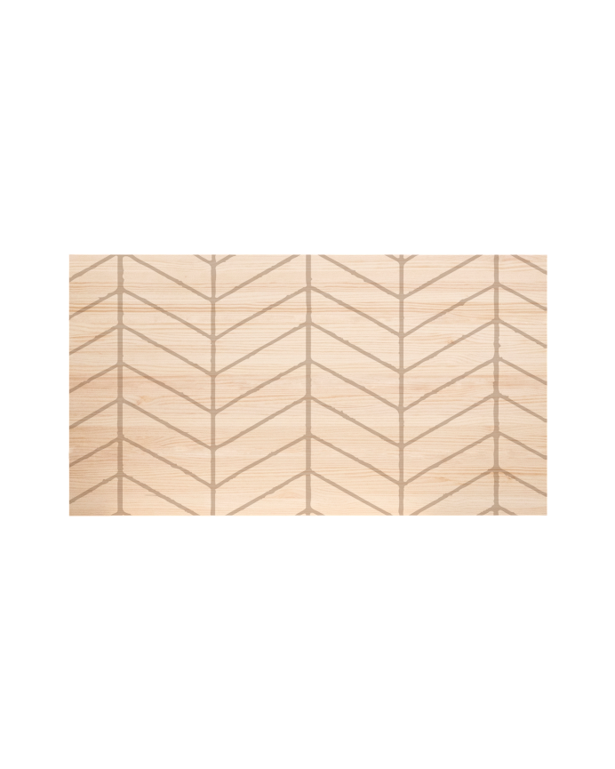Deco wood Cabecero de madera maciza estampado motivo Espiga l en tono natural de 90x80cm