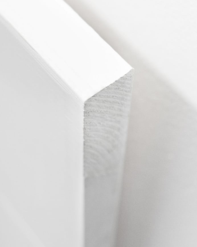 Deco Wood Cabecero De Madera Maciza Estampado Motivo Flores Acuarelas Decapado De 90x80cm