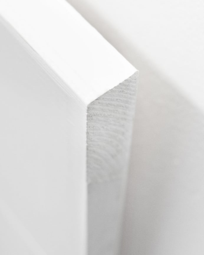 Deco Wood Cabecero De Madera Maciza Estampado Motivo Flower Azul Decapado De 90x80cm