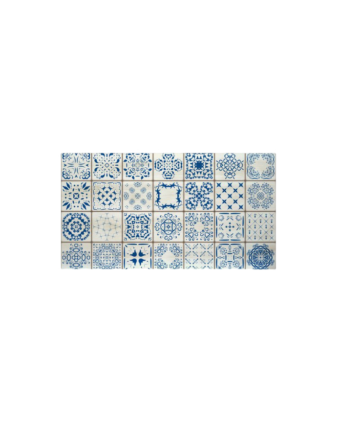 Deco wood Cabecero de madera maciza estampado motivo Hidráulico I decapado de 90x80cm