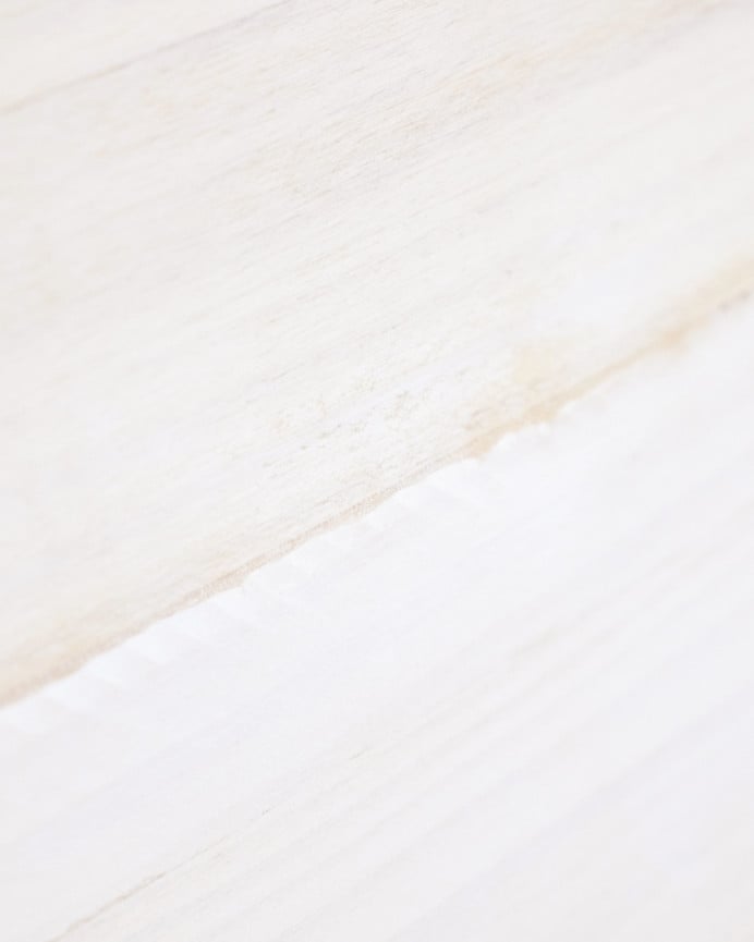 Deco Wood Cabecero De Madera Maciza Estampado Motivo Hidráulico Azul Decapado De 90x80cm