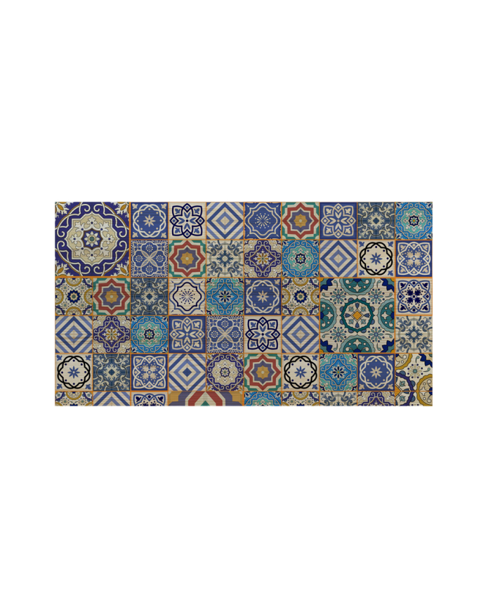 Deco wood Cabecero de madera maciza estampado motivo Hidráulico decapado de 90x80cm