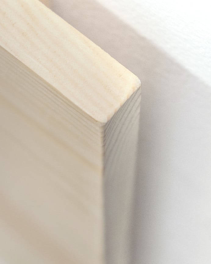 Deco Wood Cabecero De Madera Maciza Estampado Motivo Hojas Hexagonales III En Tono Natural De 90x80cm